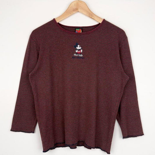 Vintage 90s Mickey Big Cheese Striped Long Sleeve (S/M)