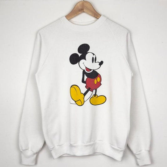 Vintage 90s Mickey Mouse Classic Disney White Sweatshirt (S)