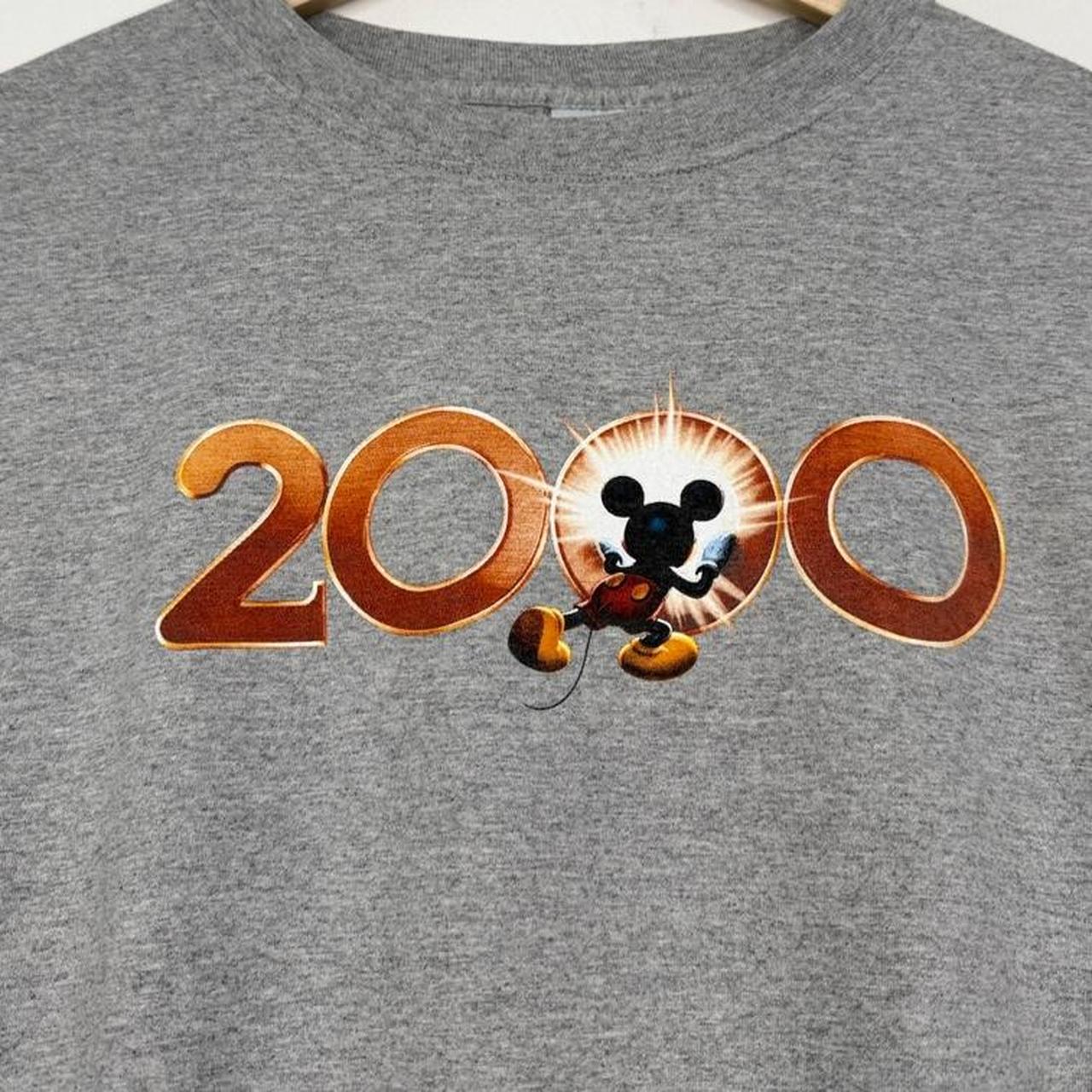 Vintage 2000 Mickey Mouse Millennium Disney Store Grey T Shirt (XL)