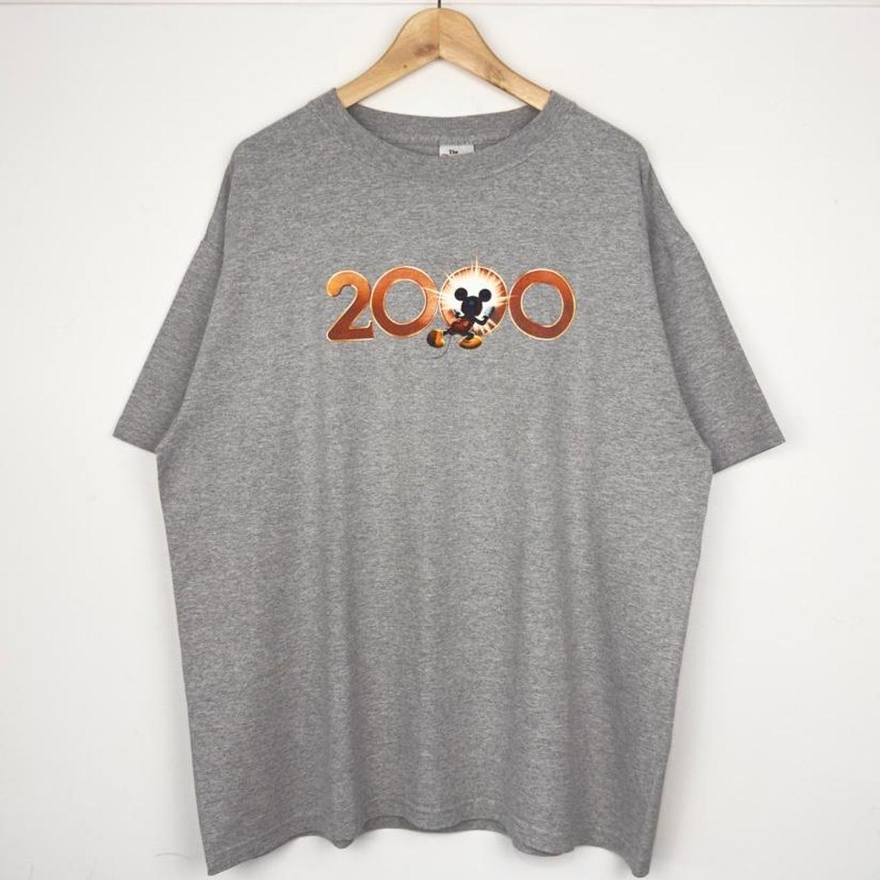 Vintage 2000 Mickey Mouse Millennium Disney Store Grey T Shirt (XL)