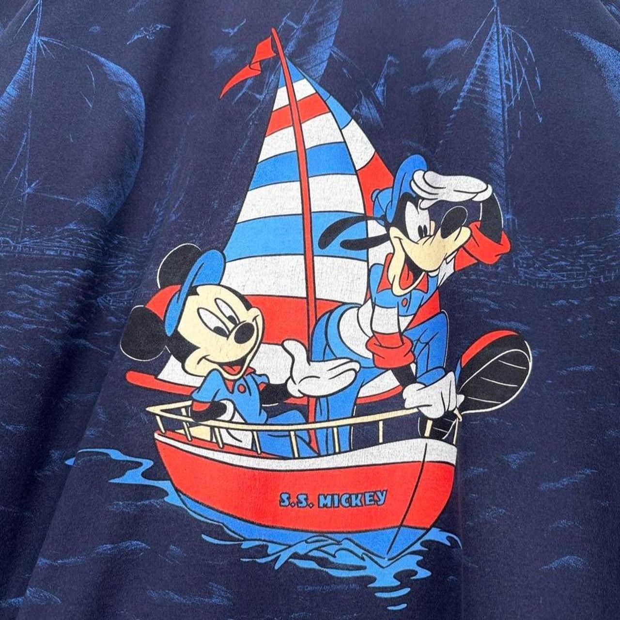 Vintage 90s Mickey & Goofy Sailing Navy Blue T Shirt (L)
