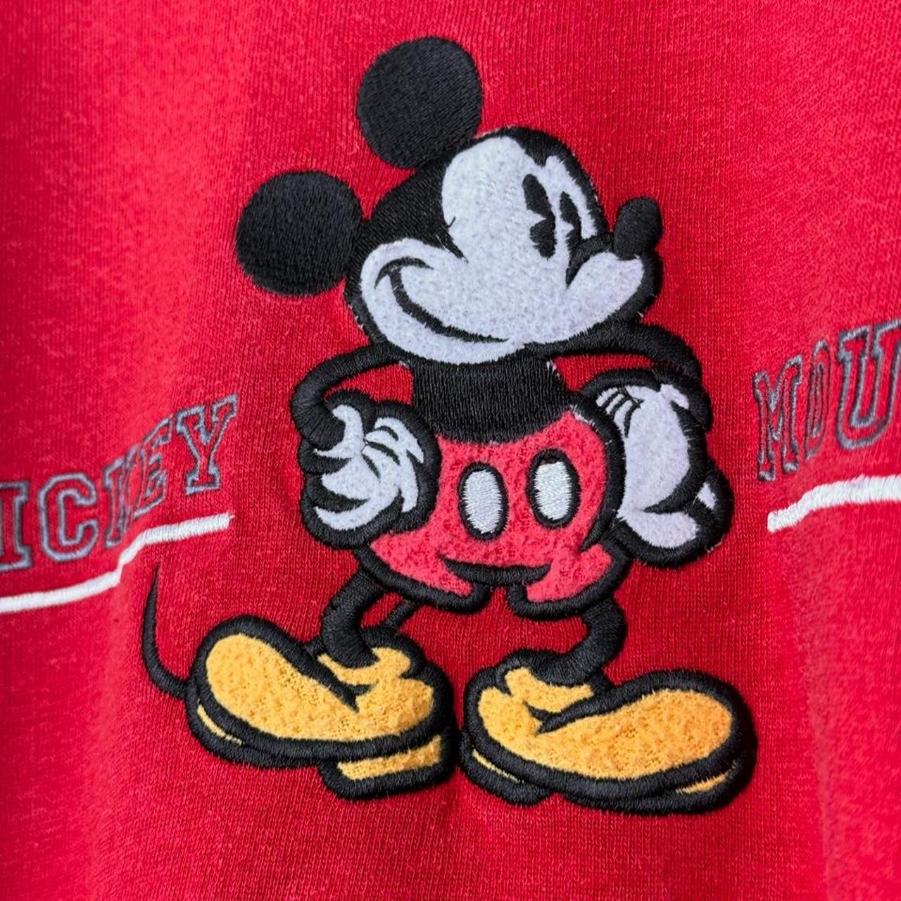 Vintage 90s Mickey Mouse Embroidered Red Sweatshirt (L/XL)