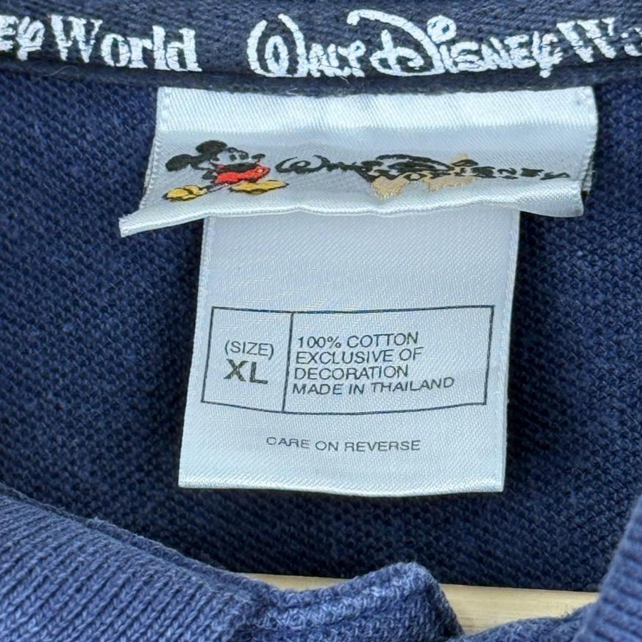 Vintage 00s Mickey Mouse Embroidered Emblem Navy Blue Polo Shirt (XL)