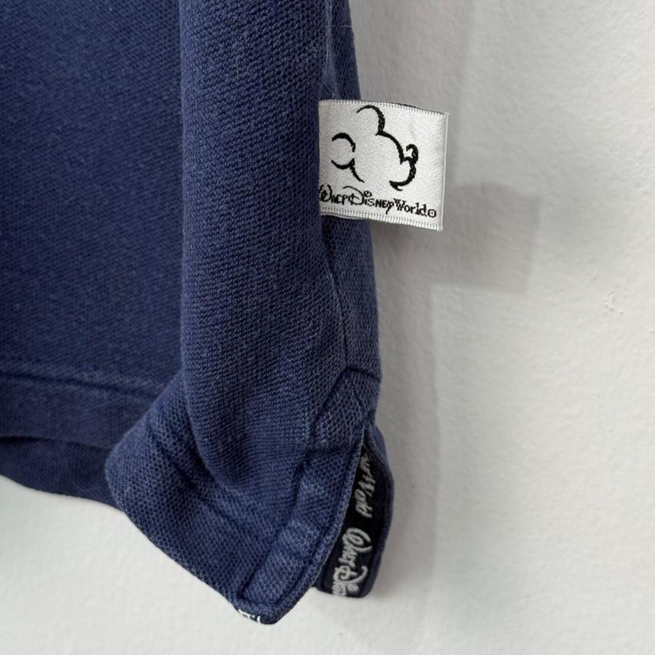 Vintage 00s Mickey Mouse Embroidered Emblem Navy Blue Polo Shirt (XL)