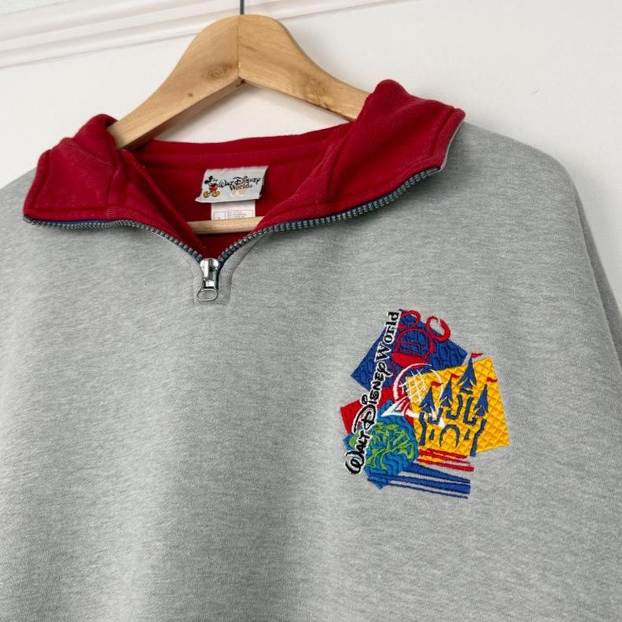Vintage 00s Walt Disney World Embroidered Grey Quarter Zip (XL)