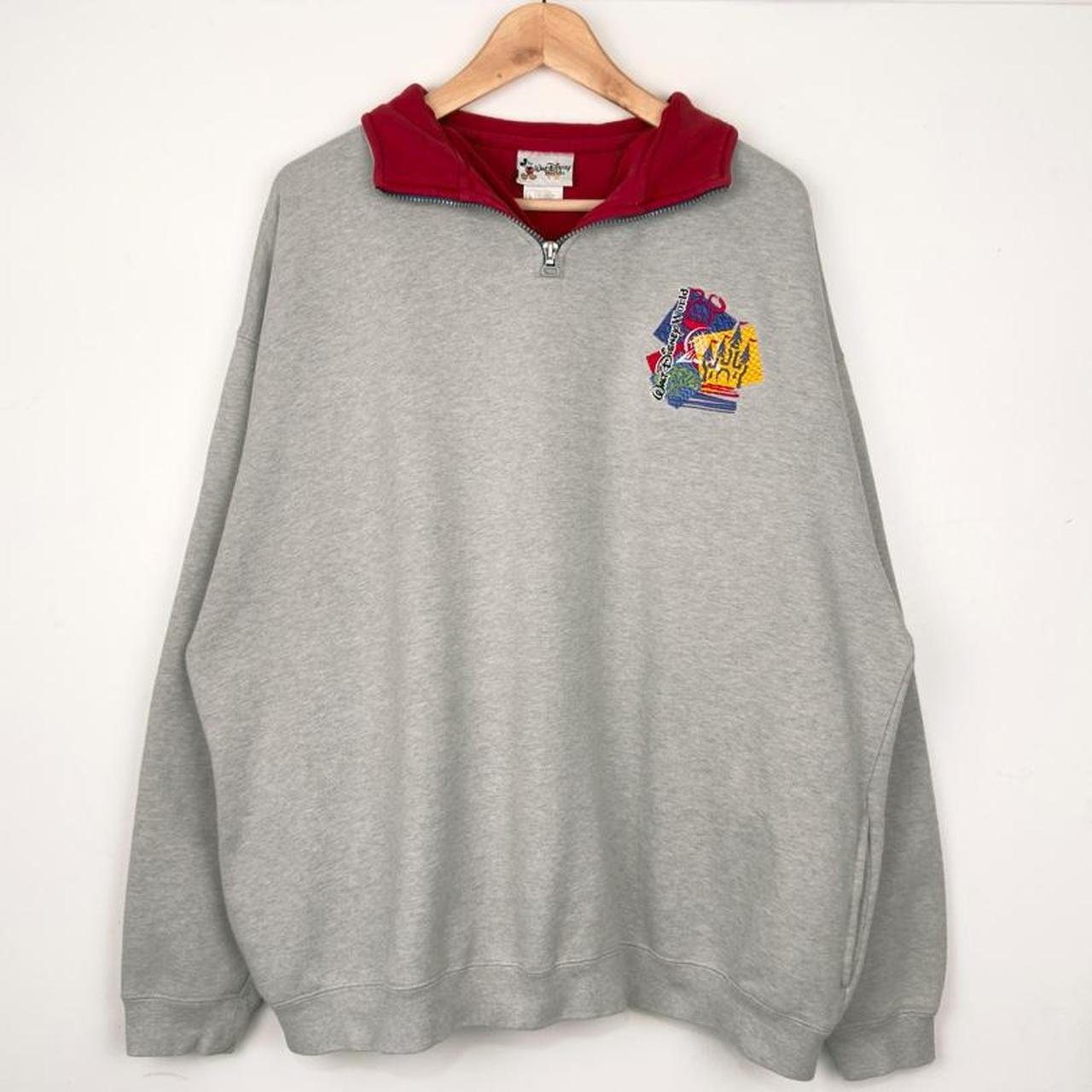 Vintage 00s Walt Disney World Embroidered Grey Quarter Zip (XL)