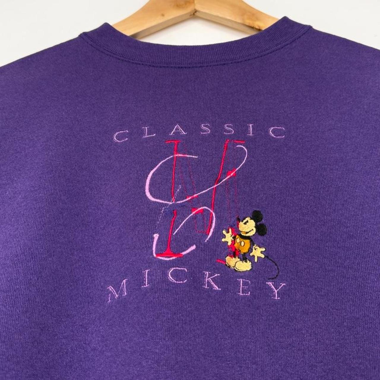 Vintage 90s Classic Mickey Mouse Embroidered Purple Sweatshirt (M)