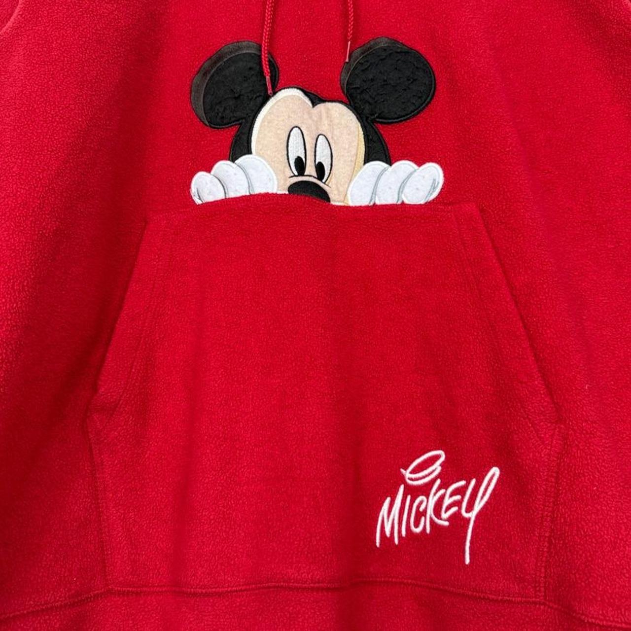 Mickey Mouse Hiding Fleece Red 00s Hoodie (Woman's XL)