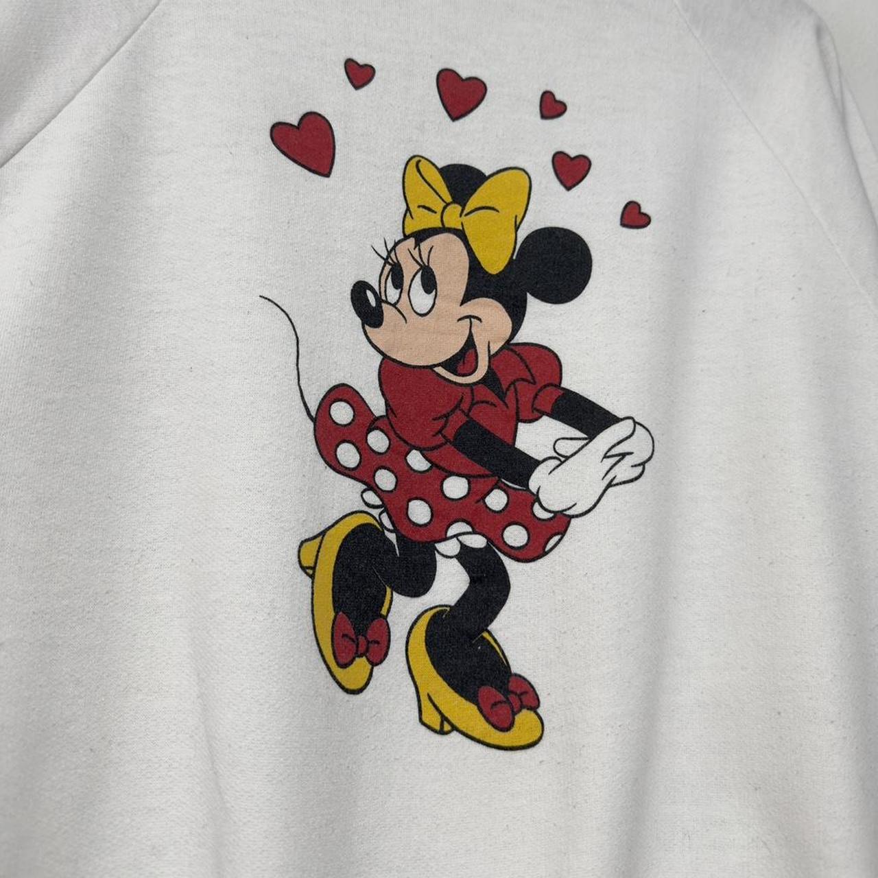 Vintage Minnie Mouse Hearts 80s Sweatshirt (Petite M)