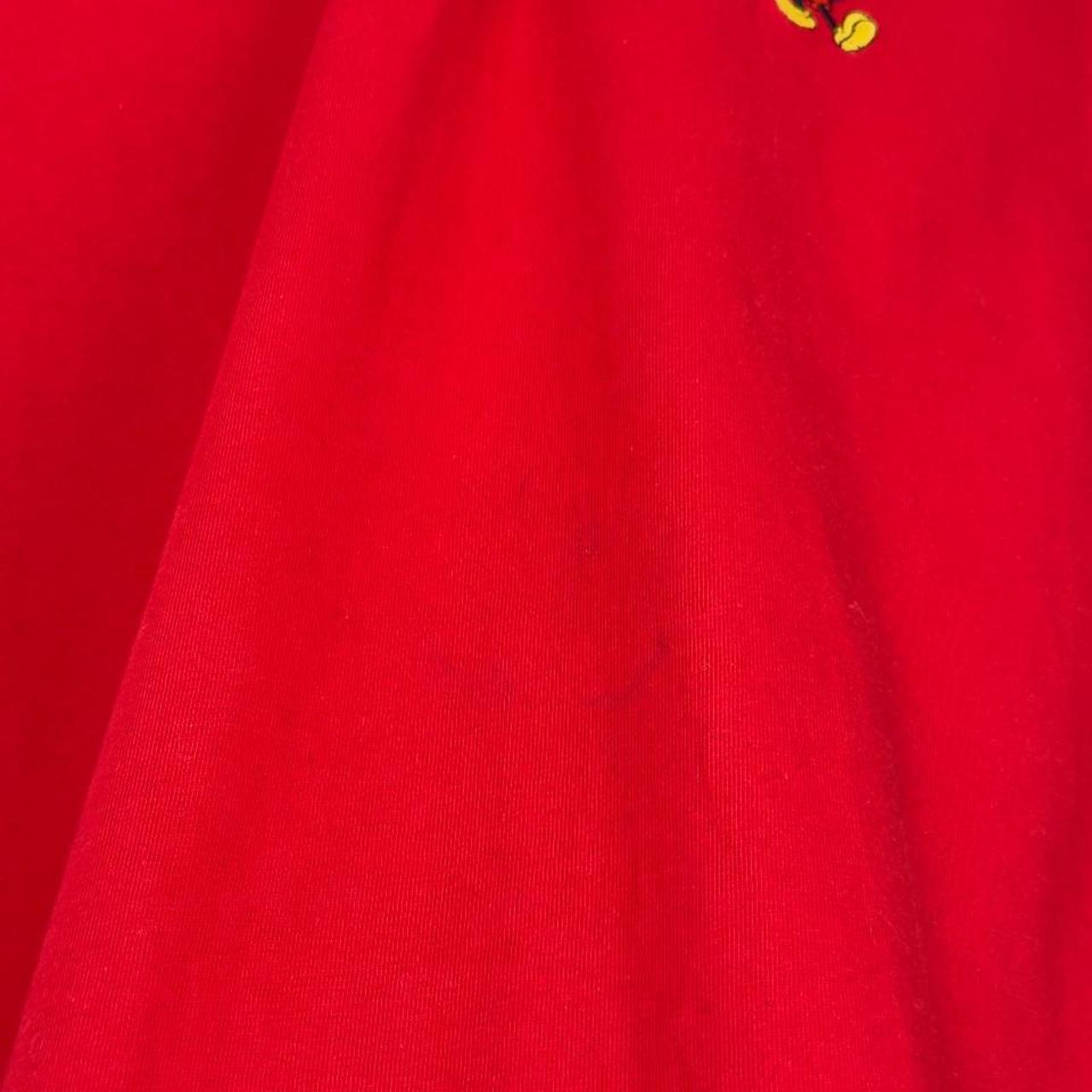 Vintage 90s Mickey Mouse Embroidered Red Polo Shirt (XL)