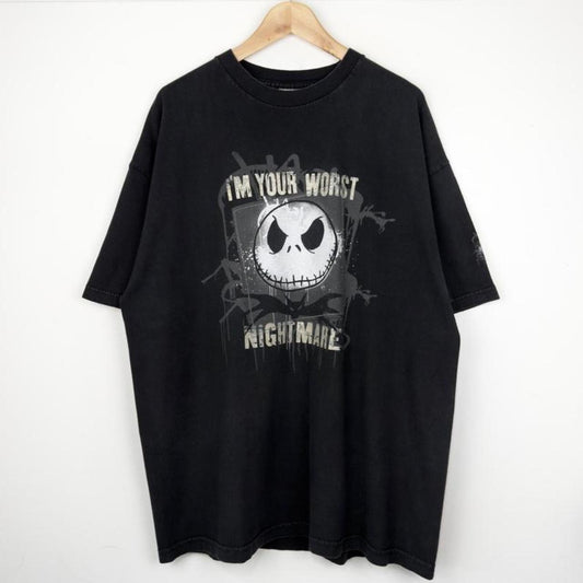 Vintage 00s Jack Skellington The Nightmare Before Christmas Black T Shirt (XL)