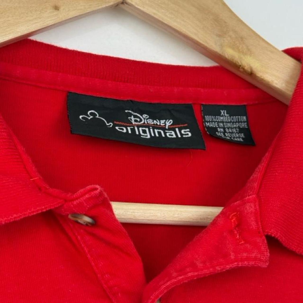 Vintage 90s Mickey Mouse Embroidered Red Polo Shirt (XL)