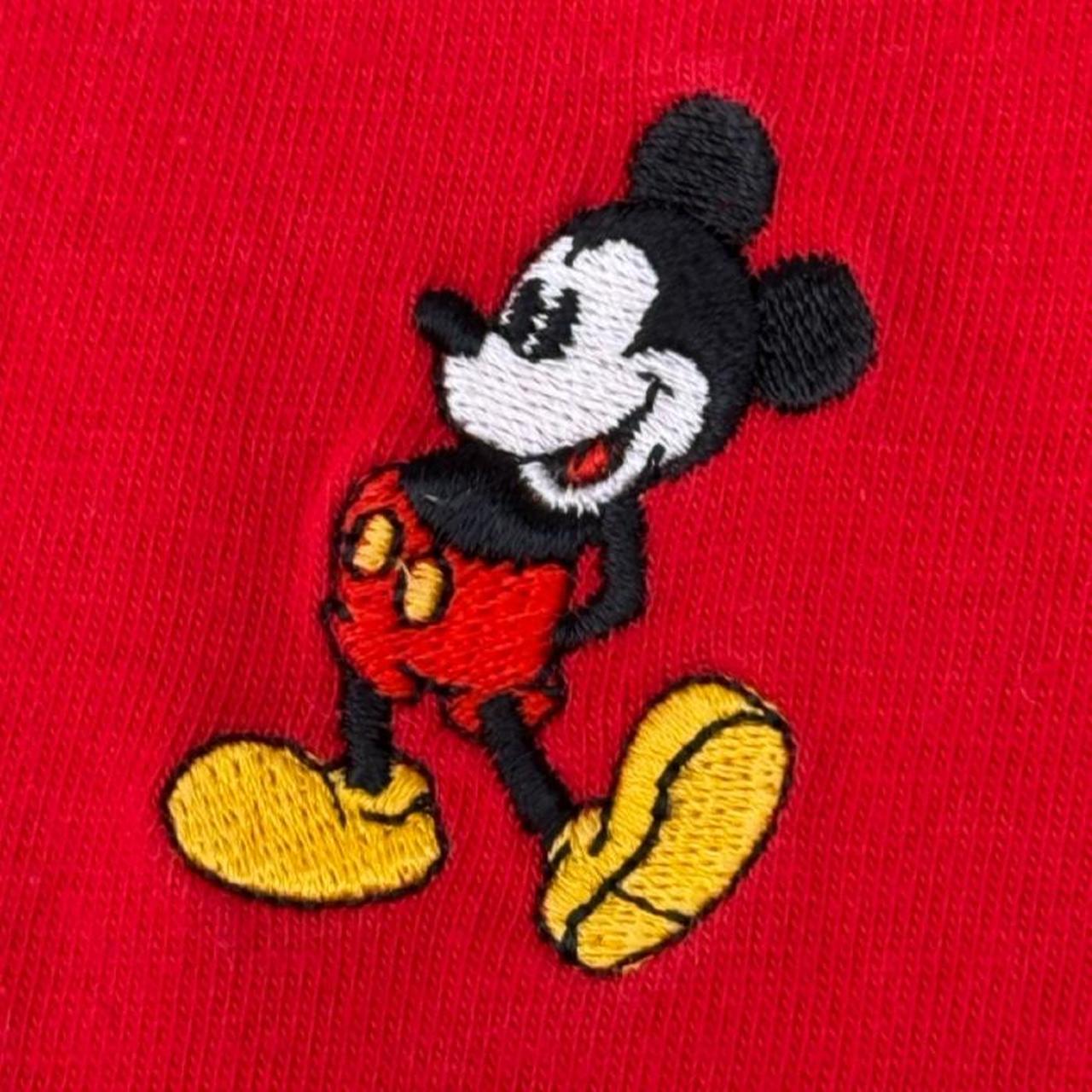 Vintage 90s Mickey Mouse Embroidered Red Polo Shirt (XL)