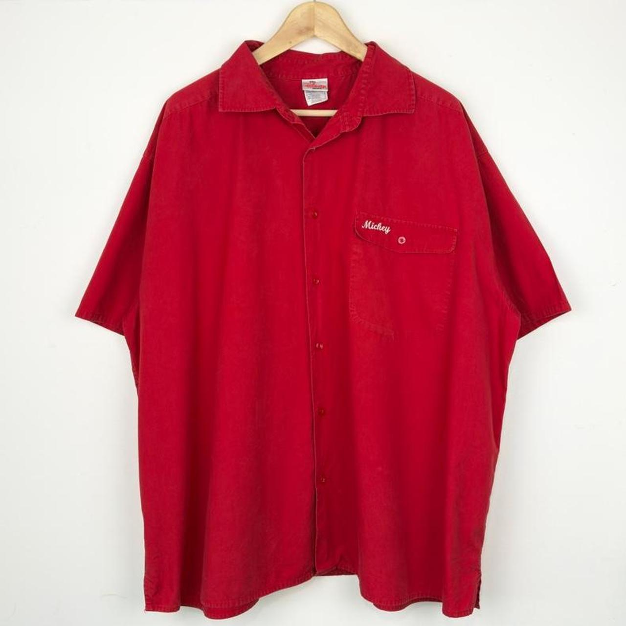 Vintage 00s Disney Studios Ink & Paint Dept. Red Button Up Short Sleeve Shirt (XXL)