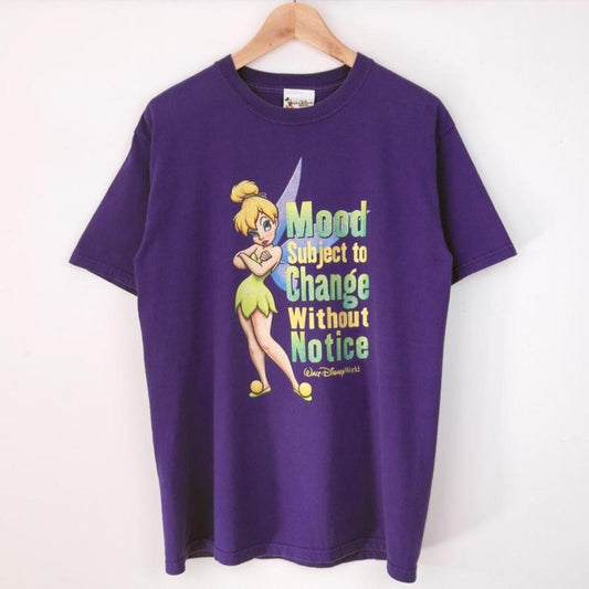 Vintage 00s Tinker Bell Mood Change Disney World Purple T Shirt (M)