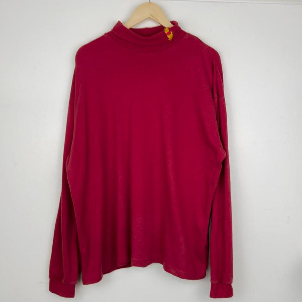 Vintage 00s Winnie the Pooh Embroidered Red Roll Neck Long Sleeve (XL)