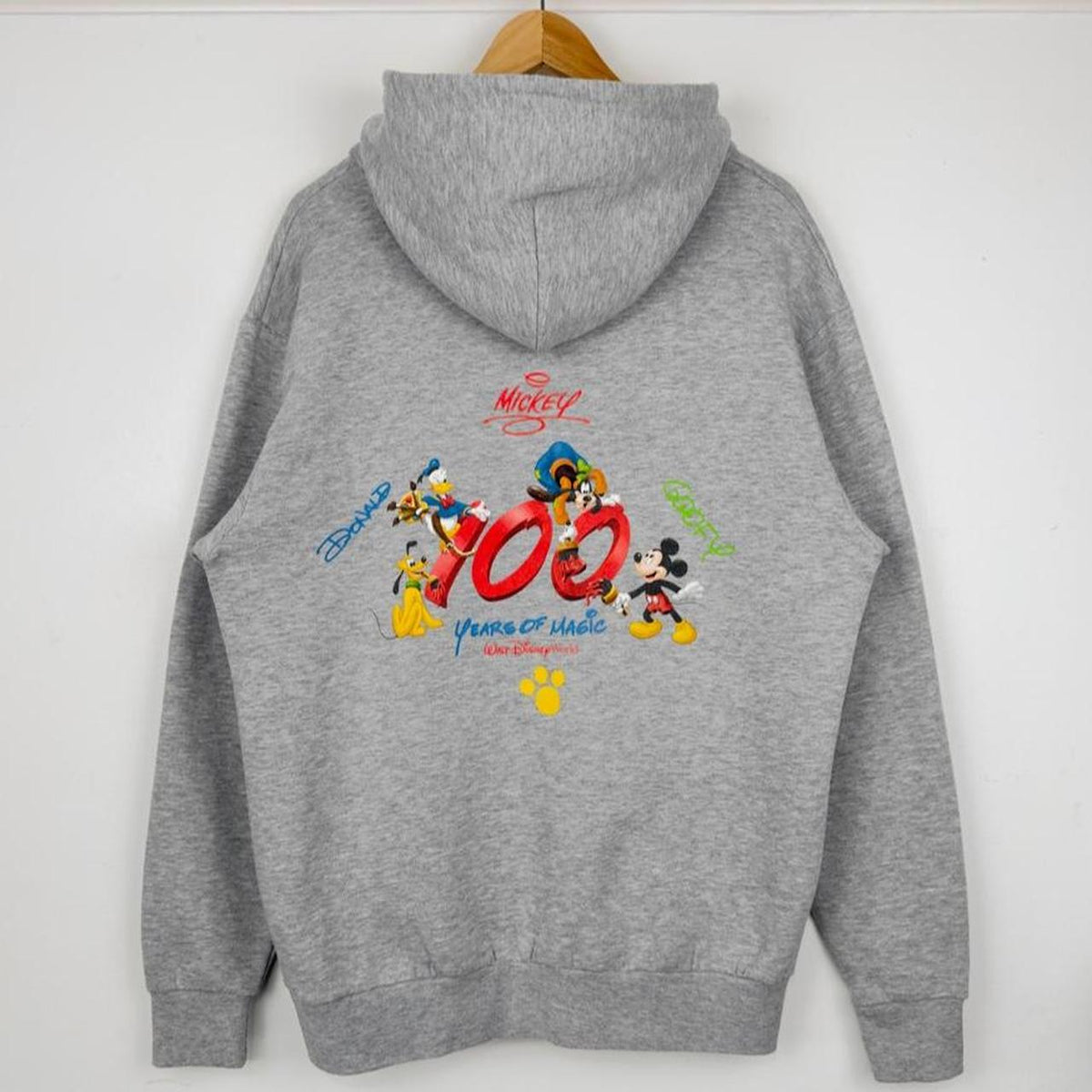 Vintage 00s 100 Years of Magic Disney World Zip Up Grey Hoodie (L)