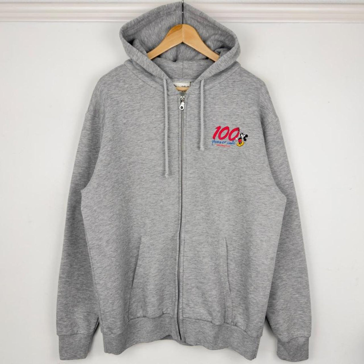 Vintage 00s 100 Years of Magic Disney World Zip Up Grey Hoodie (L)