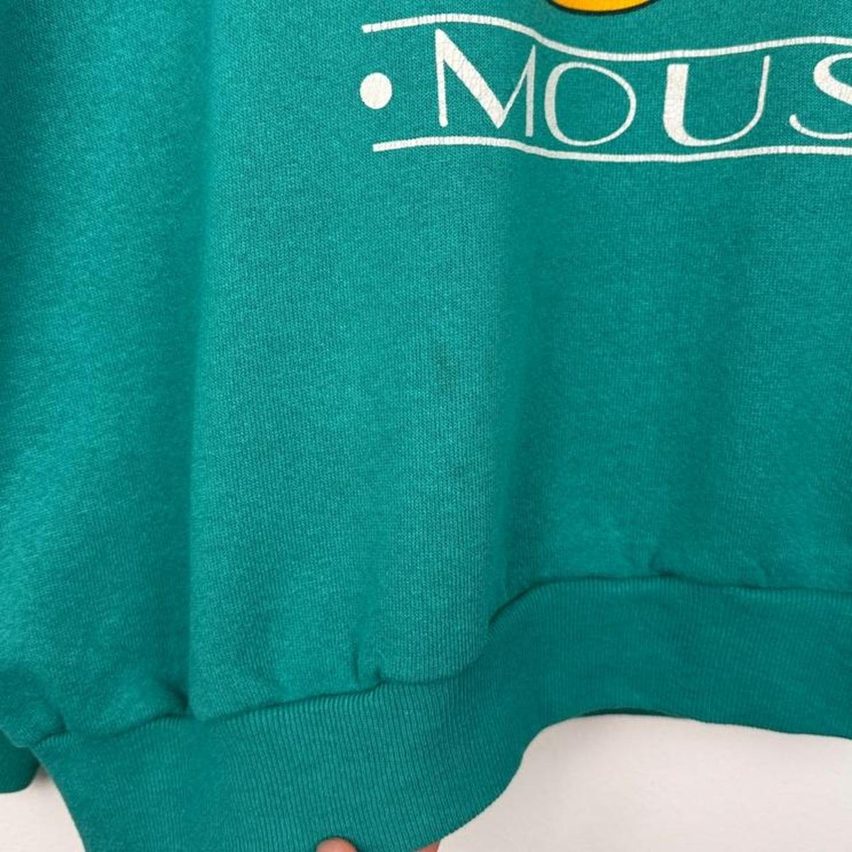Vintage 90s Mickey Mouse Teal Sweatshirt (XL)
