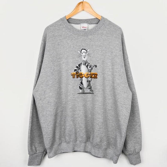 Vintage 00s Tigger Disney Store Grey Sweatshirt (XL/XXL)