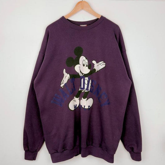 Vintage 90s Walt Disney World Spell Out Purple Sweatshirt (XL)