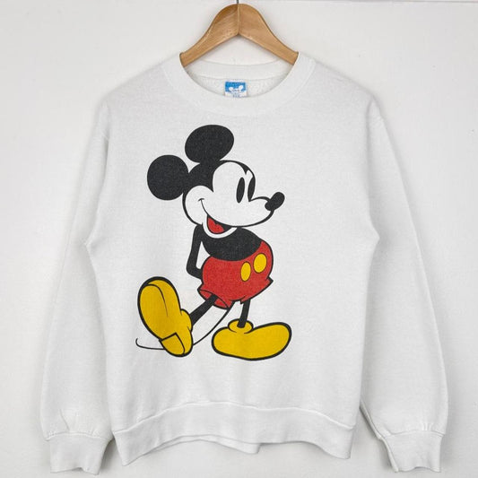 Vintage 90s Mickey Mouse Classic White Sweatshirt (XS)