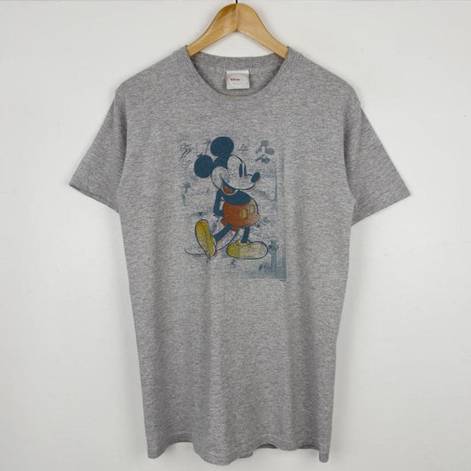 Vintage 00s Mickey Mouse Disney Store Grey T Shirt (S)