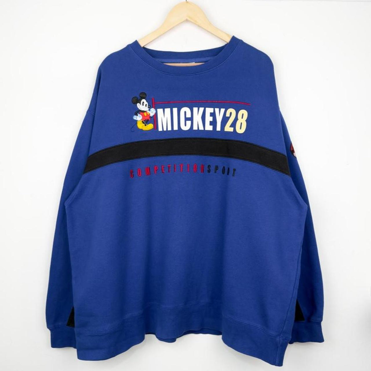 Vintage 00s Mickey Mouse Disney Store Embroidered Blue Sweatshirt (XXL)