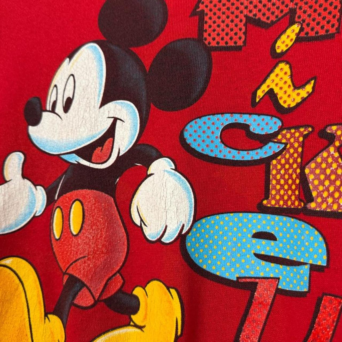 Vintage 90s Mickey Mouse Texas Red Sweatshirt (L)