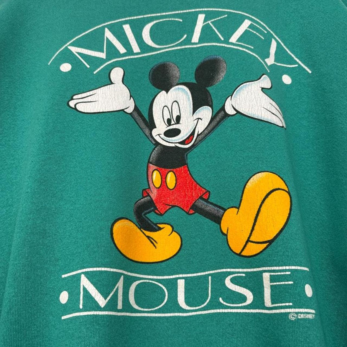 Vintage 90s Mickey Mouse Teal Sweatshirt (XL)