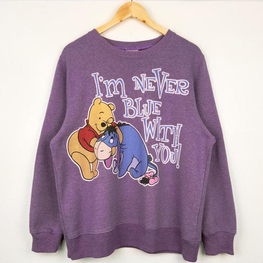 Disney Store Winnie The Pooh & Eeyore 2000s Purple Sweatshirt (L)