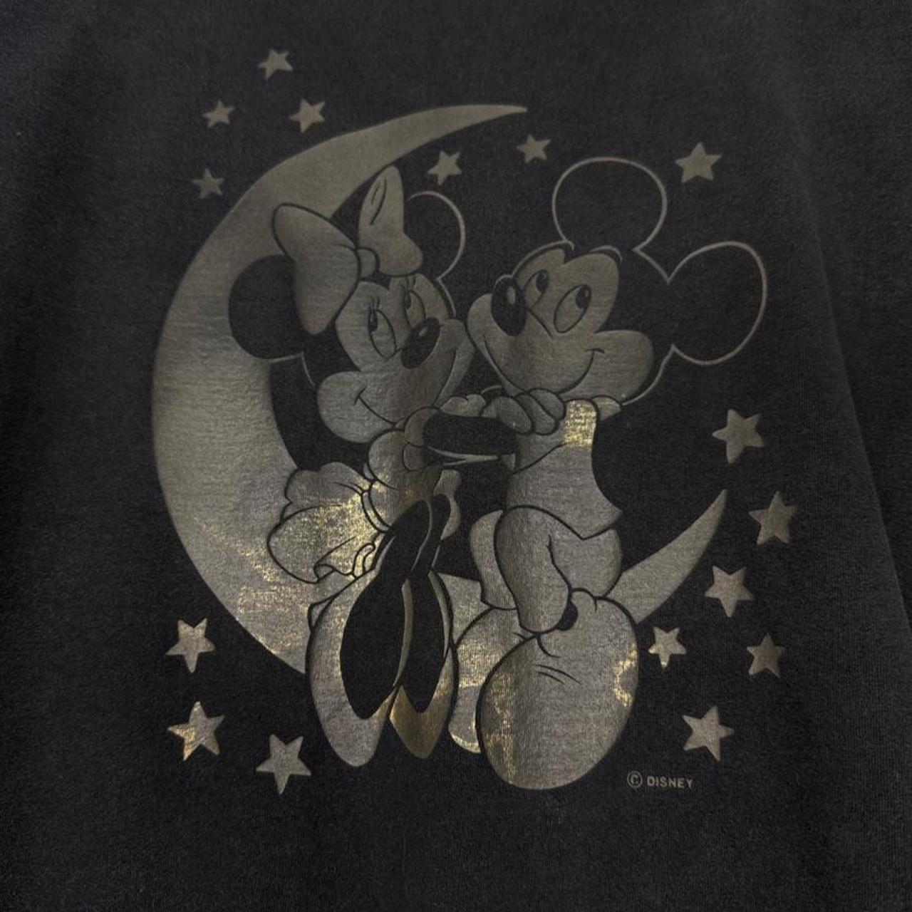 Vintage 90s Mickey & Minnie Moon Faded Black T Shirt (XL)