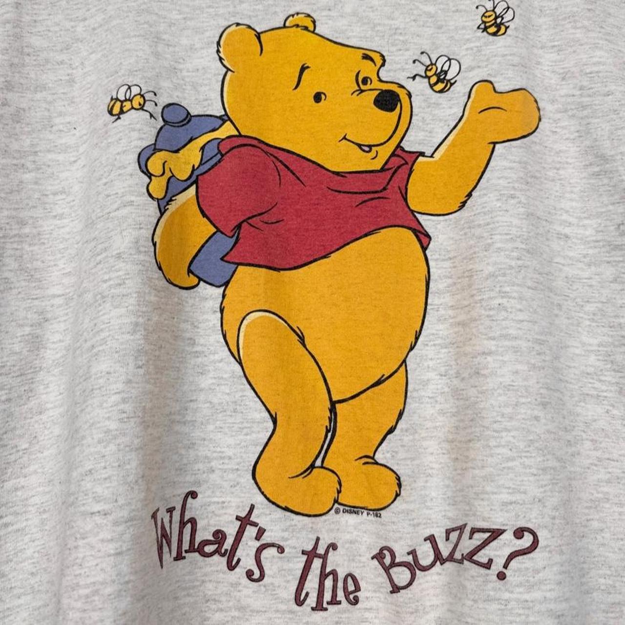 Vintage 90s Winnie the Pooh Cropped Distressed Grey T Shirt (Cropped L)