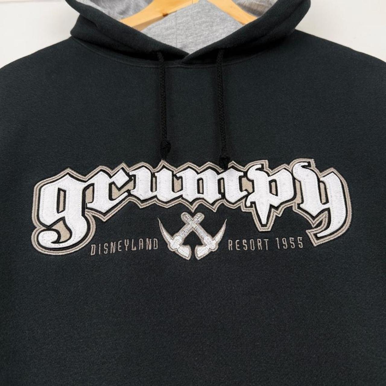 Vintage 00s Grumpy Disneyland Embroidered Black Hoodie (S)