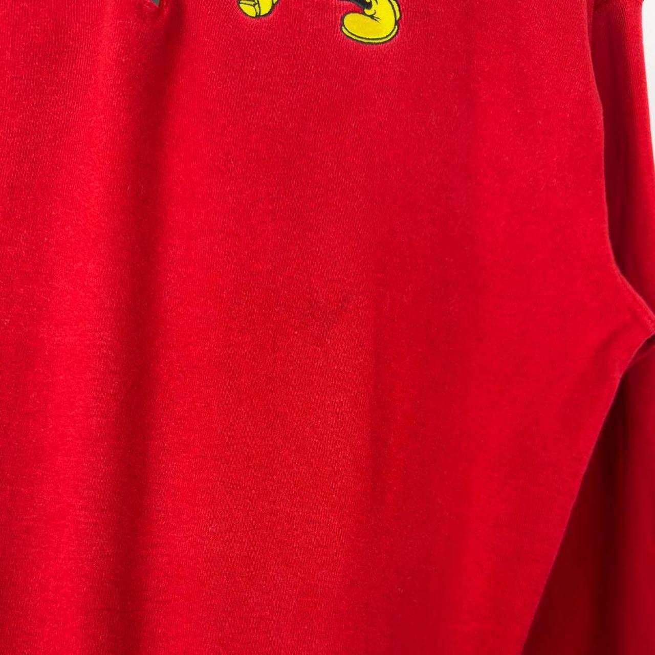 Vintage 90s Mickey Mouse Embroidered Red Quarter Zip (M/L)