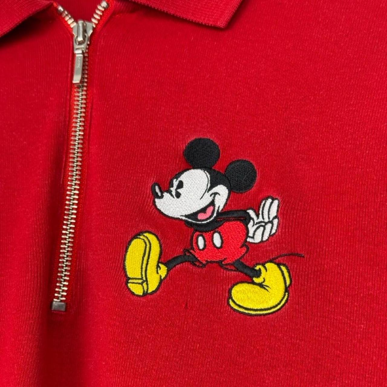 Vintage 90s Mickey Mouse Embroidered Red Quarter Zip (M/L)