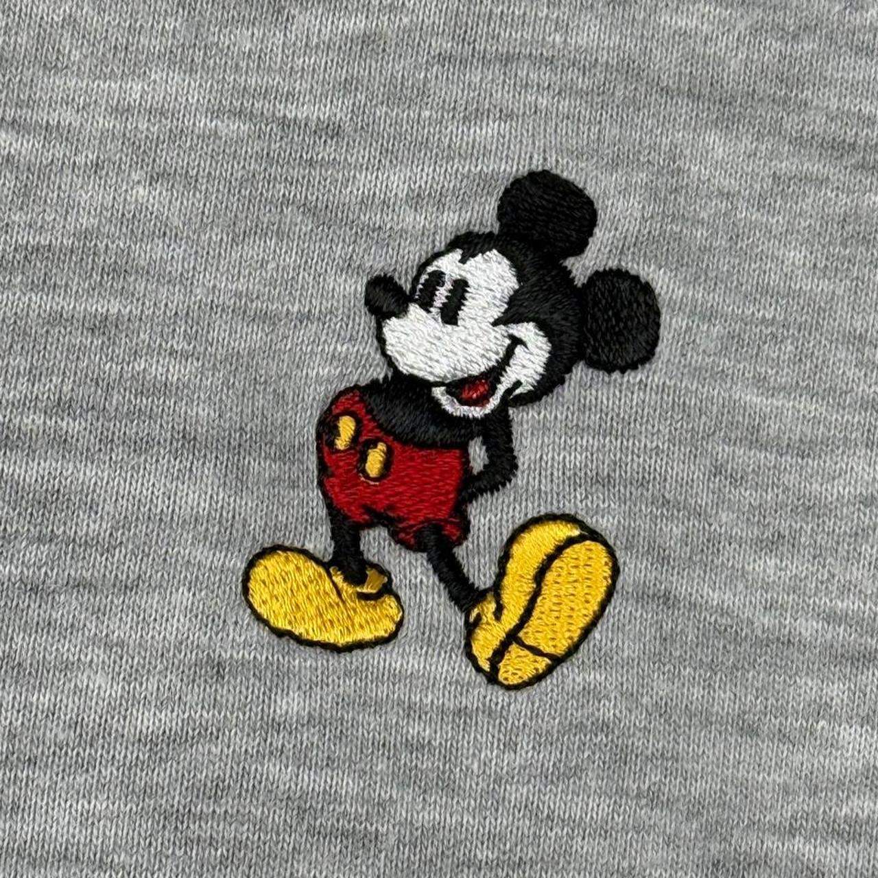 Vintage 90s Mickey Mouse Embroidered Grey Polo Shirt (L)