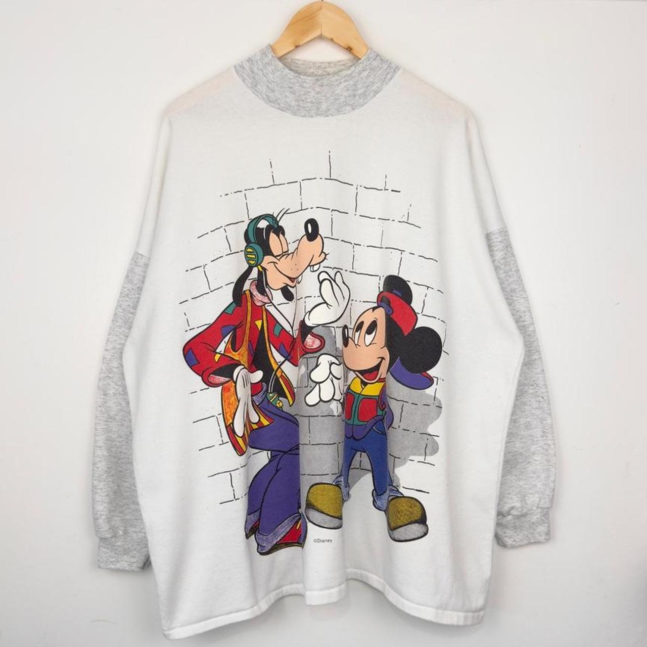 Vintage 90s Goofy & Mickey Hip Hop Grey Sweatshirt (One Size)