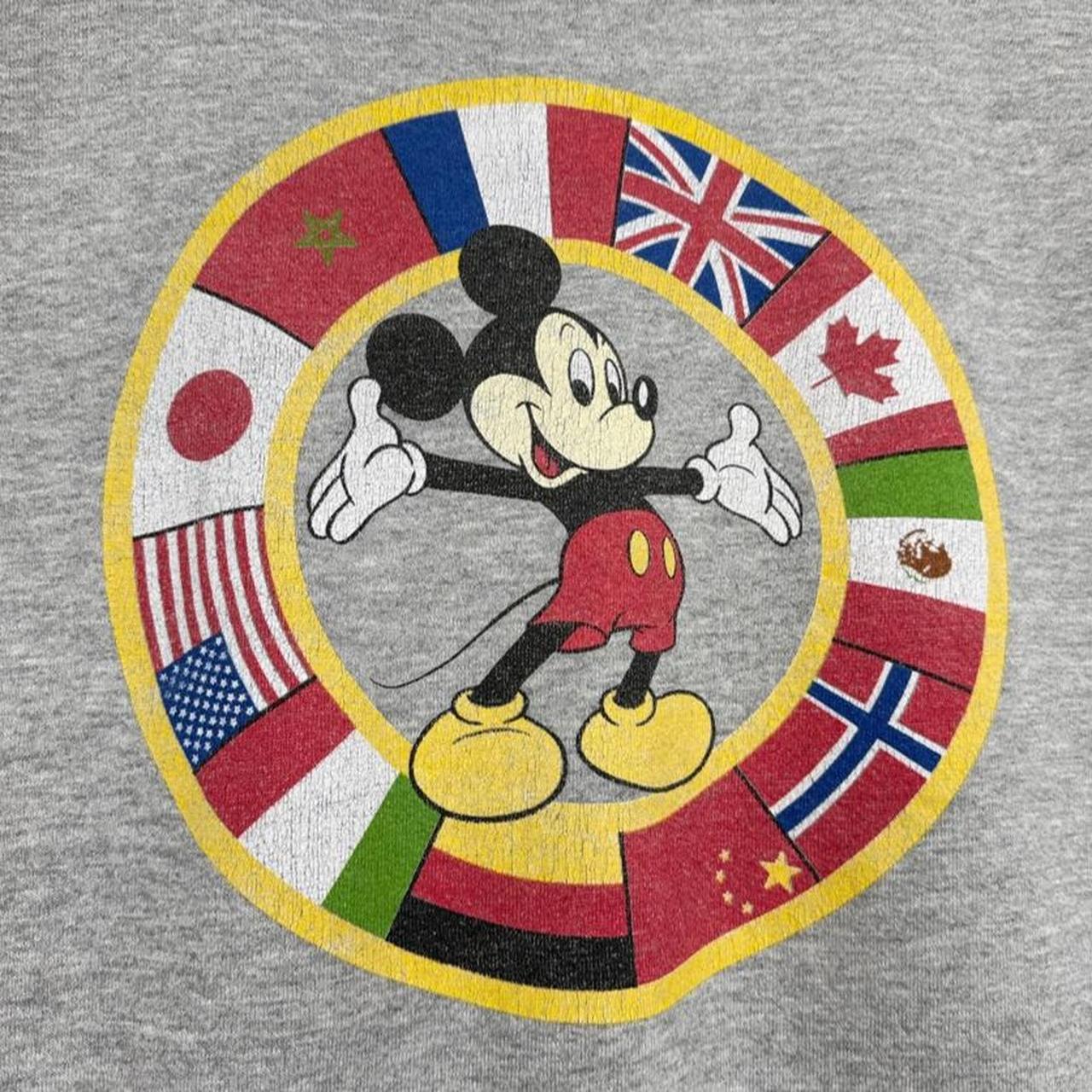 Vintage 90s Epcot Disney World Mickey Grey Zip Up Hoodie (XL)
