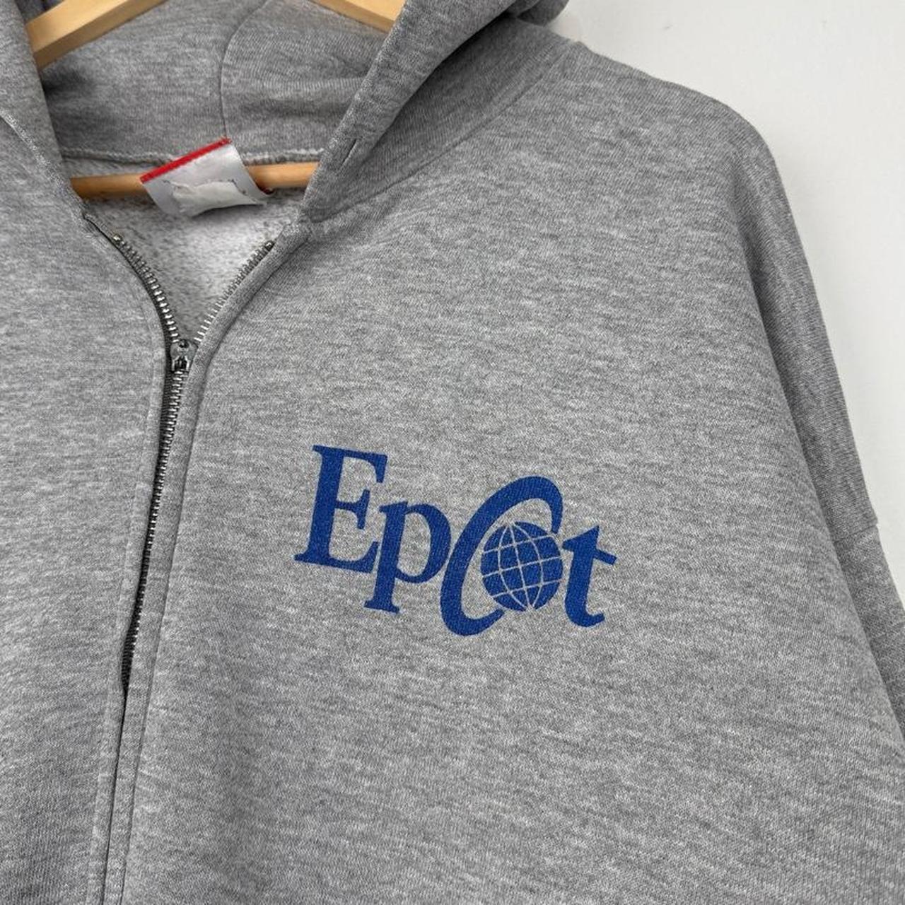 Vintage 90s Epcot Disney World Mickey Grey Zip Up Hoodie (XL)