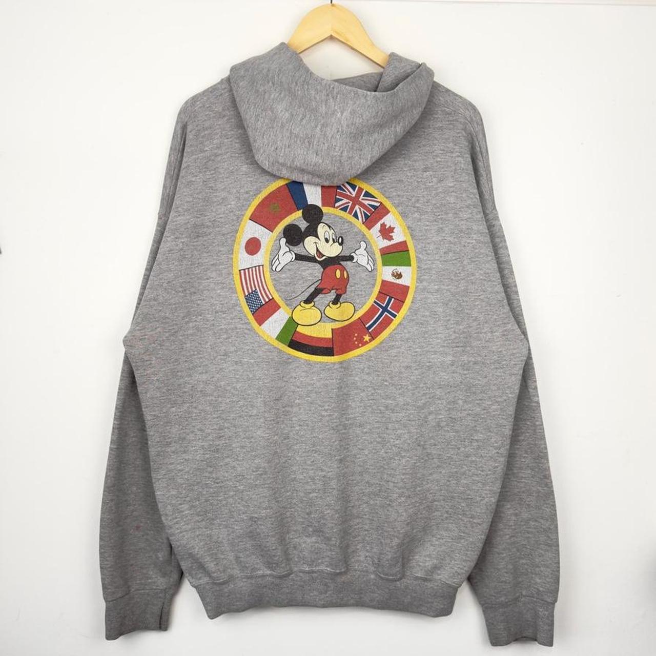 Vintage 90s Epcot Disney World Mickey Grey Zip Up Hoodie (XL)