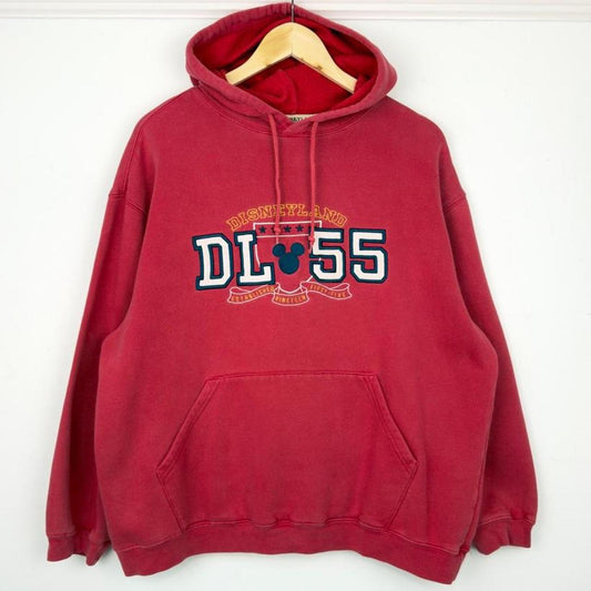 Vintage 00s Disneyland 1955 Embroidered Red Hoodie (M)