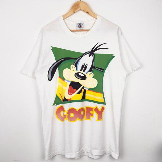 Vintage 90s Goofy Mickey & Co White T Shirt (L)