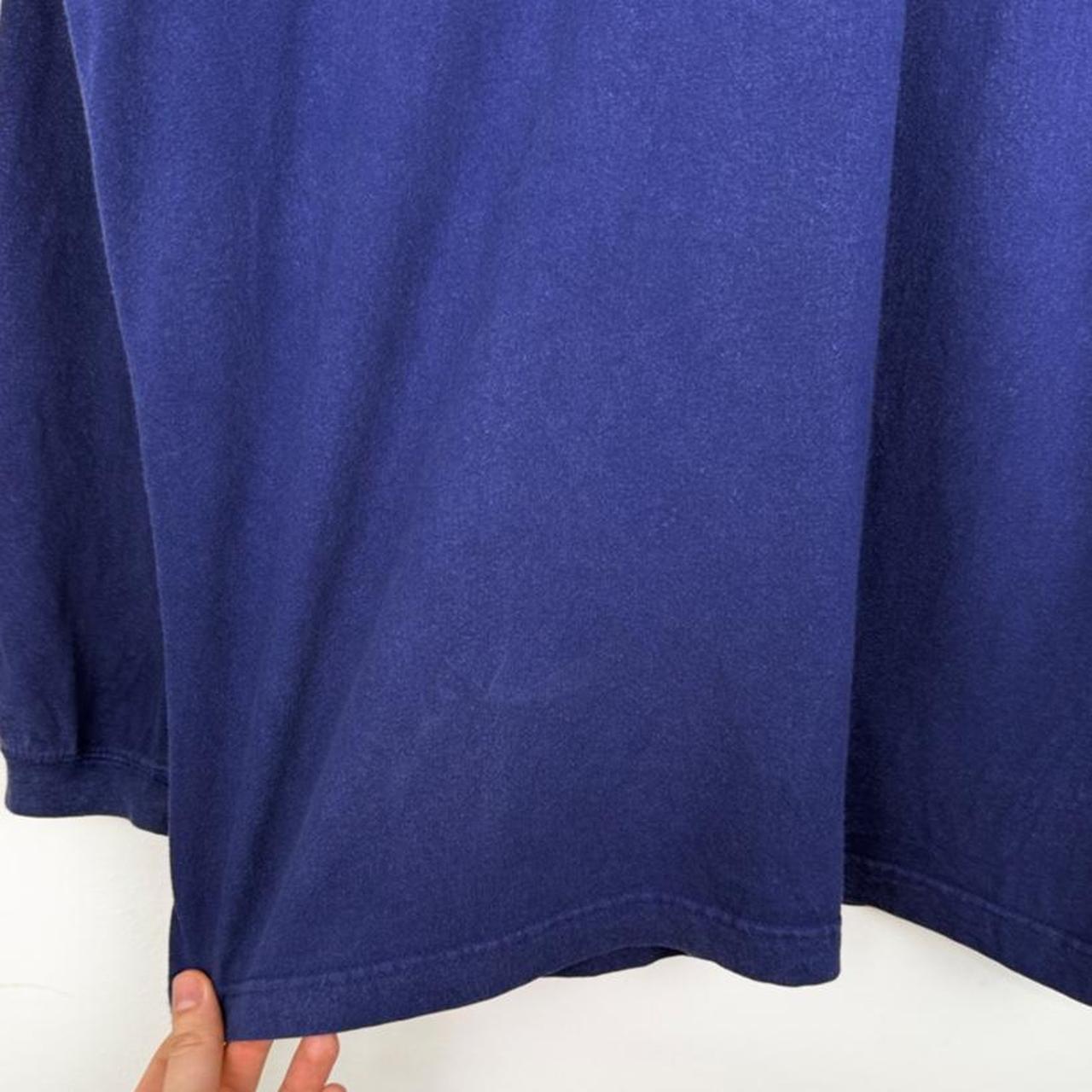 Vintage 90s Goofy Embroidered Blue Henley Long Sleeve (L)