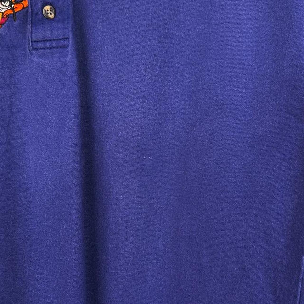 Vintage 90s Goofy Embroidered Blue Henley Long Sleeve (L)