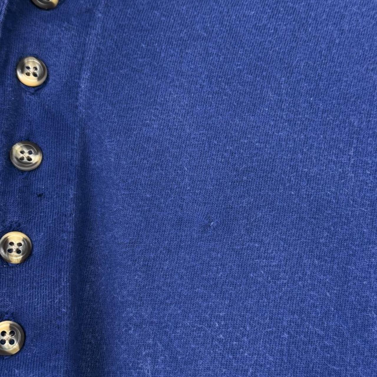 Vintage 90s Goofy Embroidered Blue Henley Long Sleeve (L)