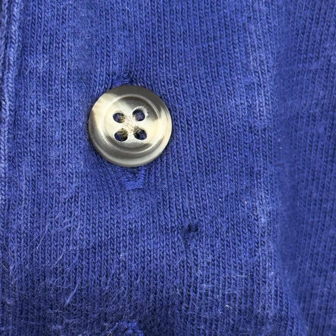 Vintage 90s Goofy Embroidered Blue Henley Long Sleeve (L)