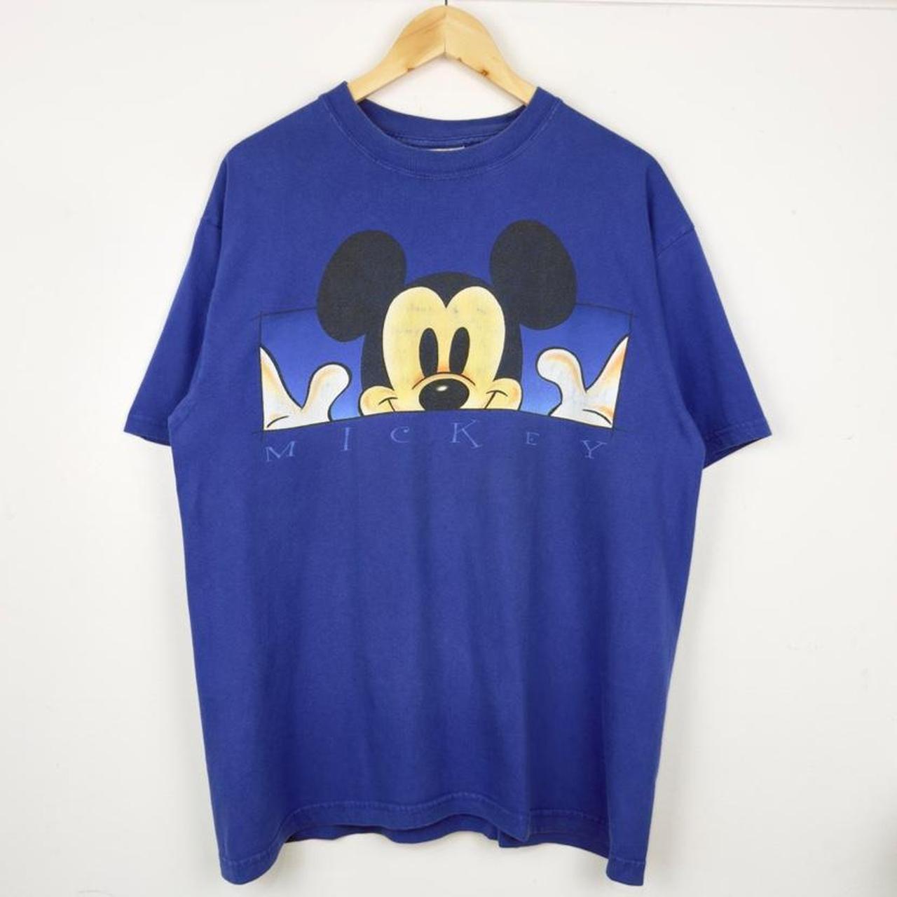 Vintage 90s Mickey Mouse Peek Blue T Shirt (L)