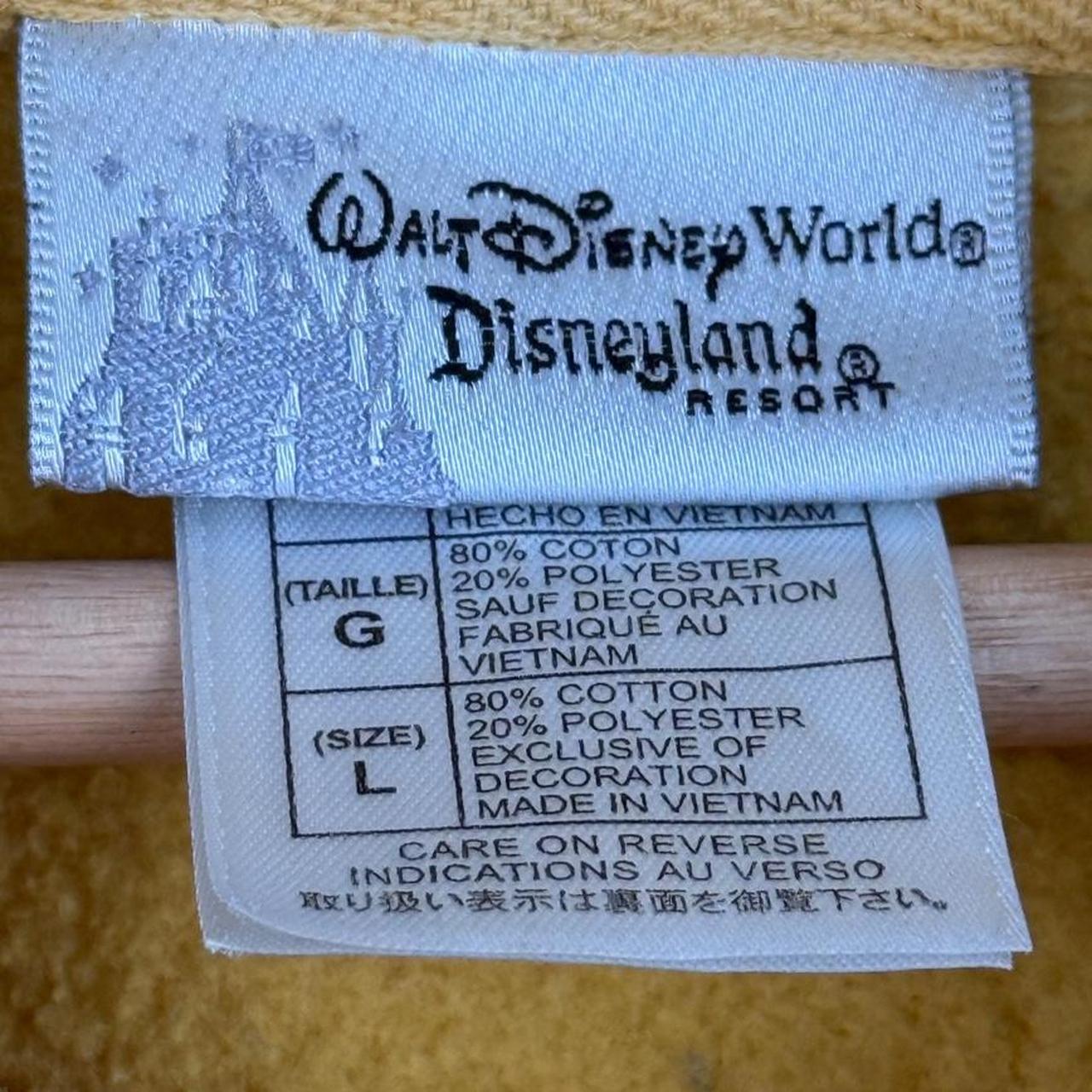 Disneyland Mickey Mouse Spell Out 2000s Mustard Hoodie (L)