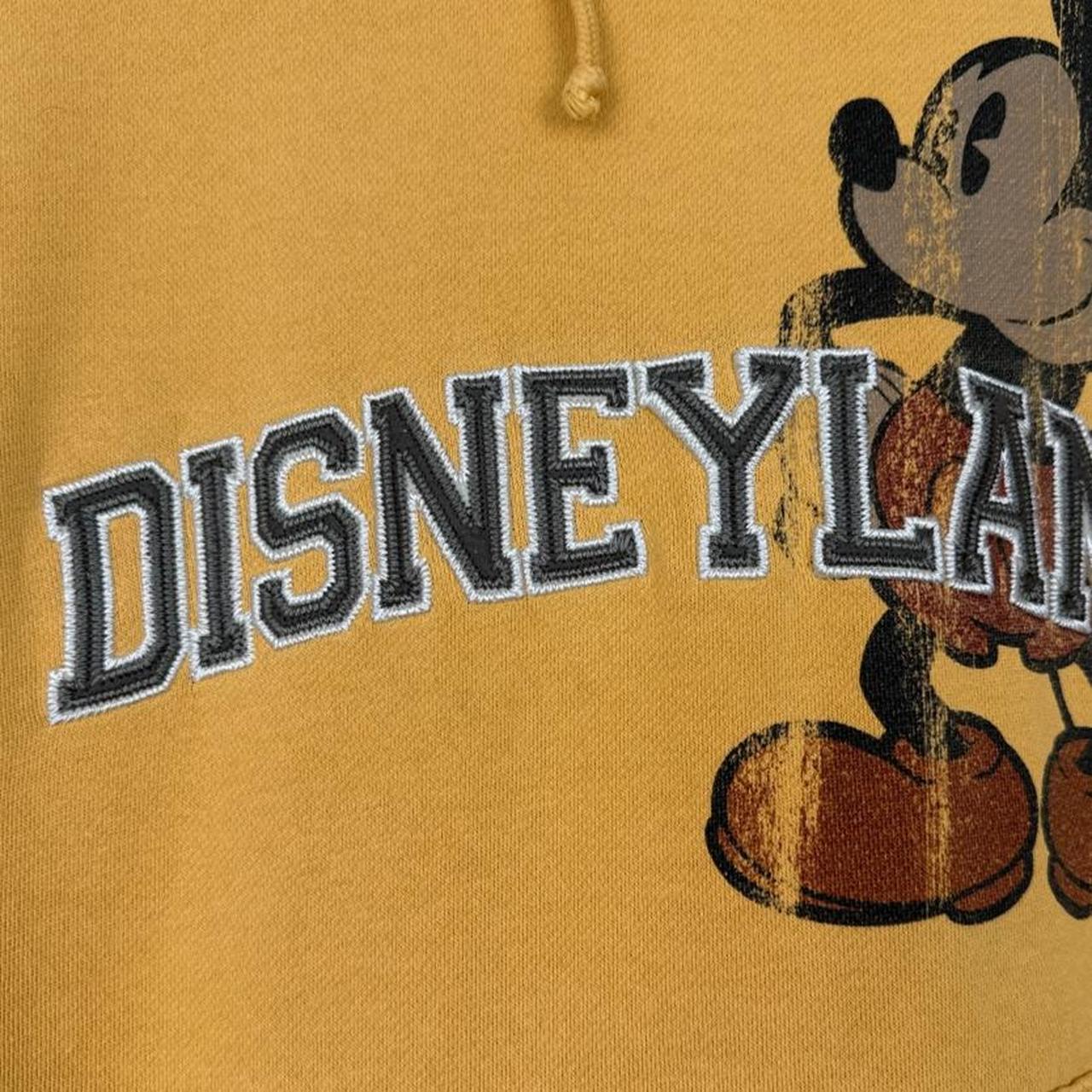 Disneyland Mickey Mouse Spell Out 2000s Mustard Hoodie (L)
